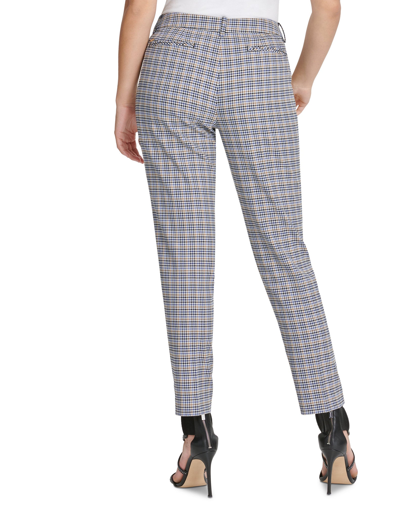 DKNY Women Houndstooth Plaid Essex Ankle Pant