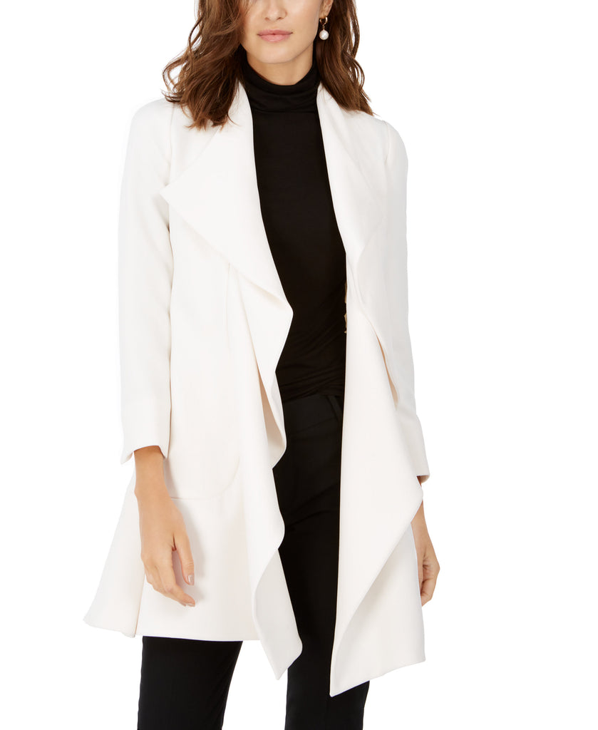 Anne Klein Women Cascade Collar Topper Jacket White