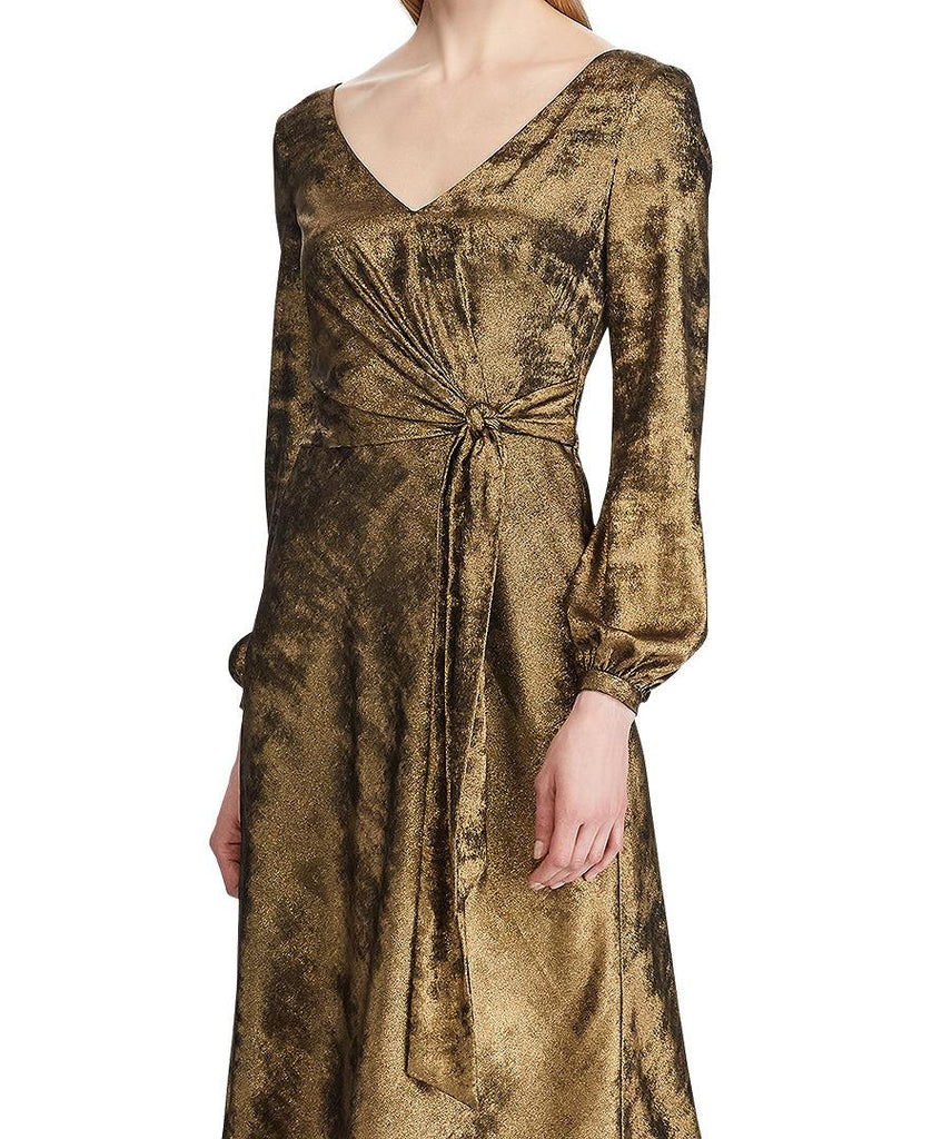 Lauren Ralph Lauren Women Faux Wrap Sateen Dress