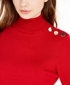 BCX Women Buttoned Turtleneck Sweater