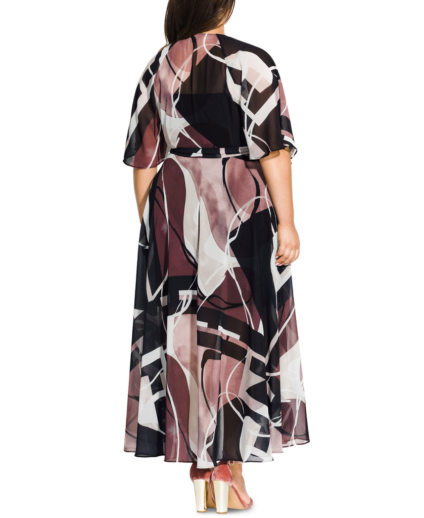 City Chic Women Plus Trendy Sahara Printed Wrap Maxi Dress