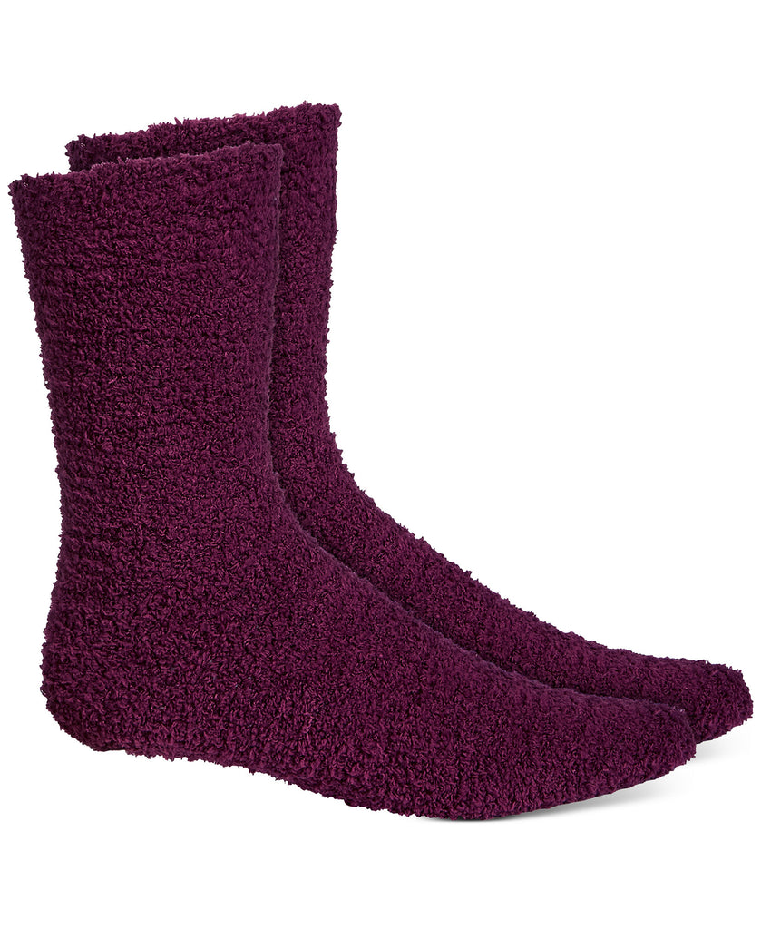 Charter Club Women Super Soft Solid Crew Socks Burgundy