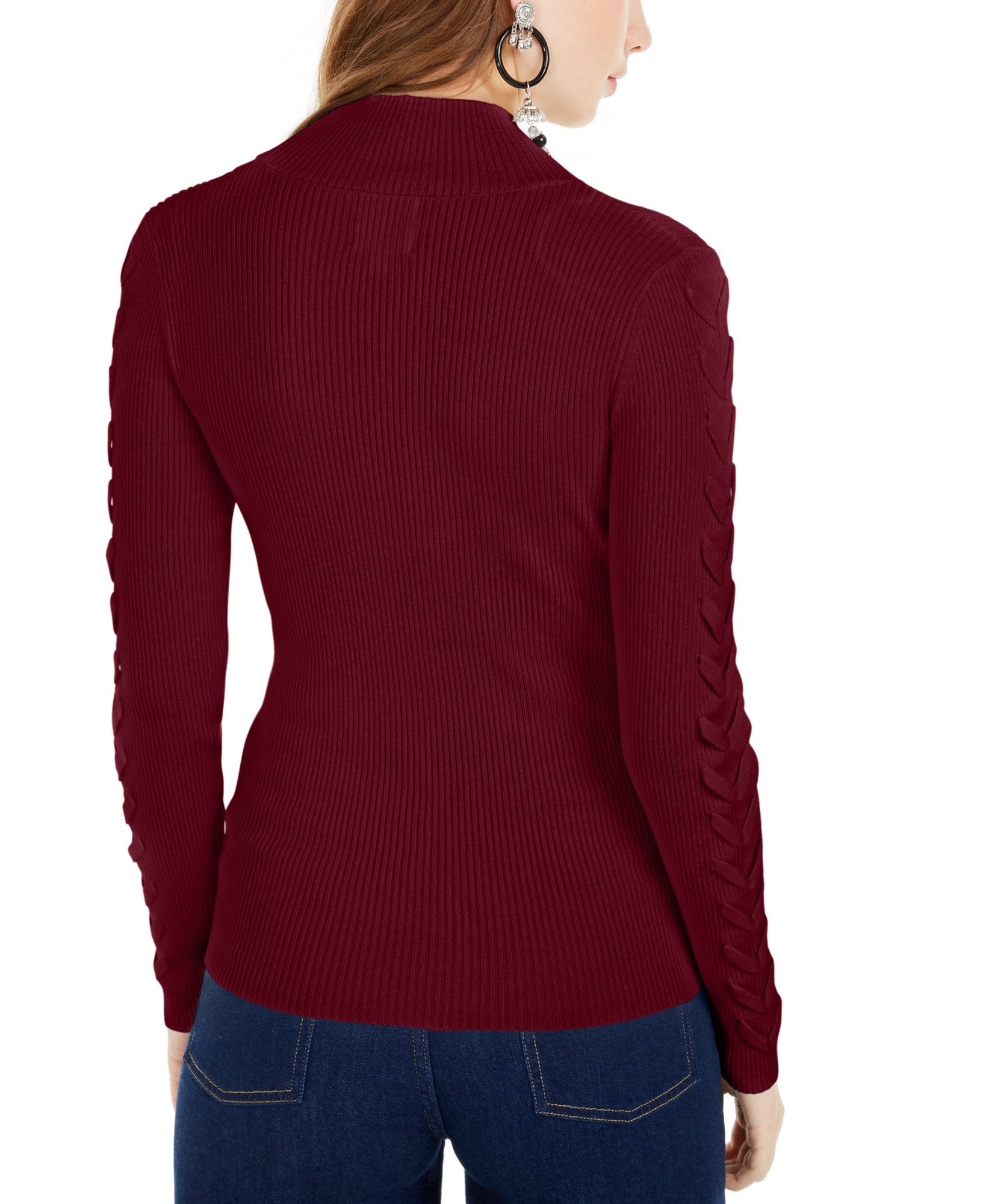Hippie Rose Women Mock Neck Cutout Sweater