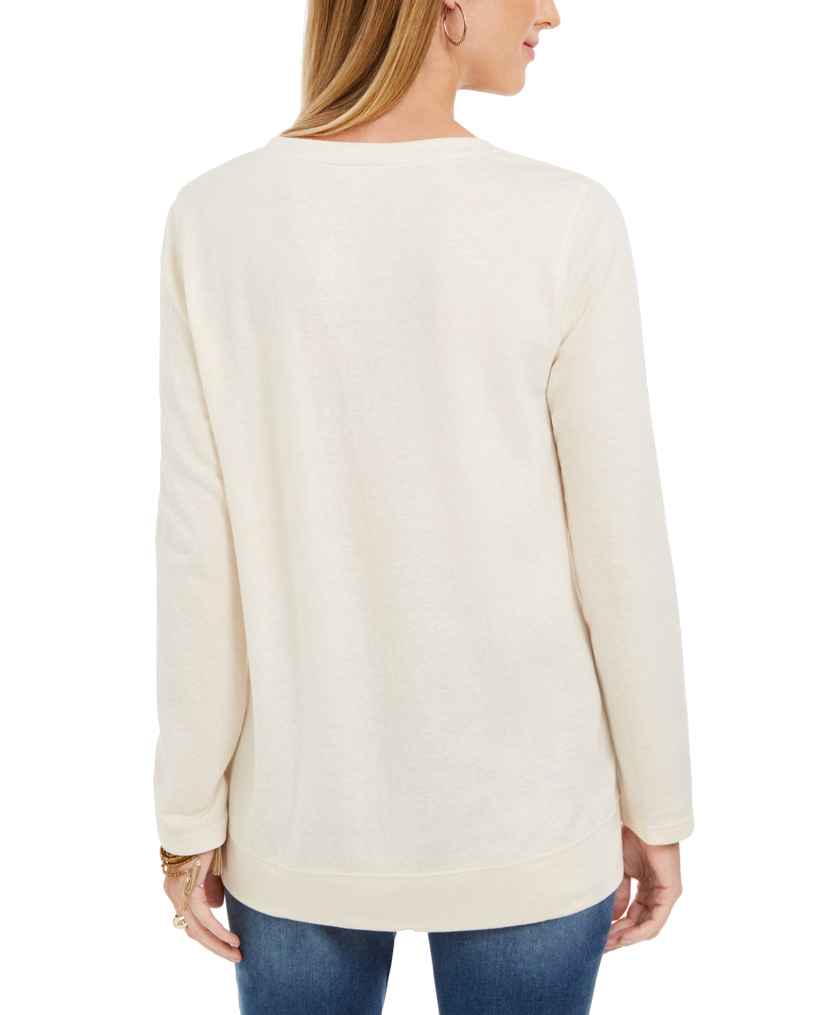 Style & Co Women Metallic Graphic Sweatshirt