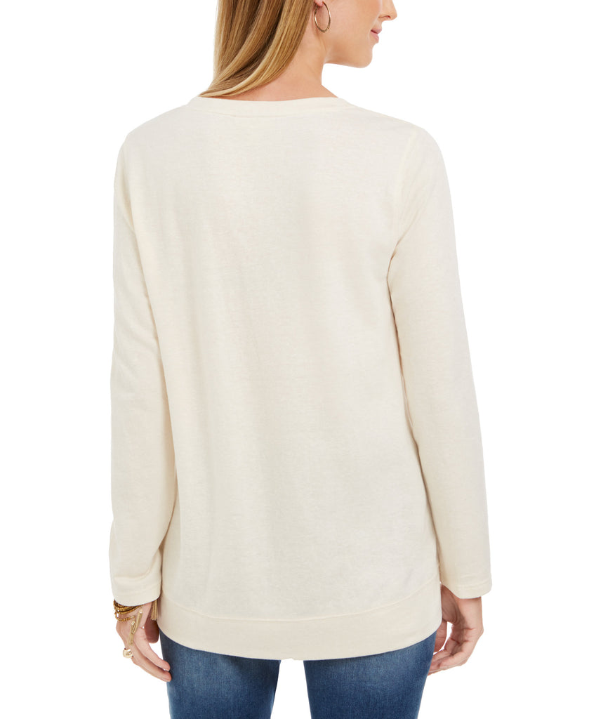 Style & Co Women Metallic Graphic Sweatshirt