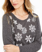 Style & Co Women Snowflake Embellished Sweatshirt