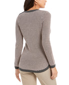 Charter Club Women Textured Contrast Trim Sweater