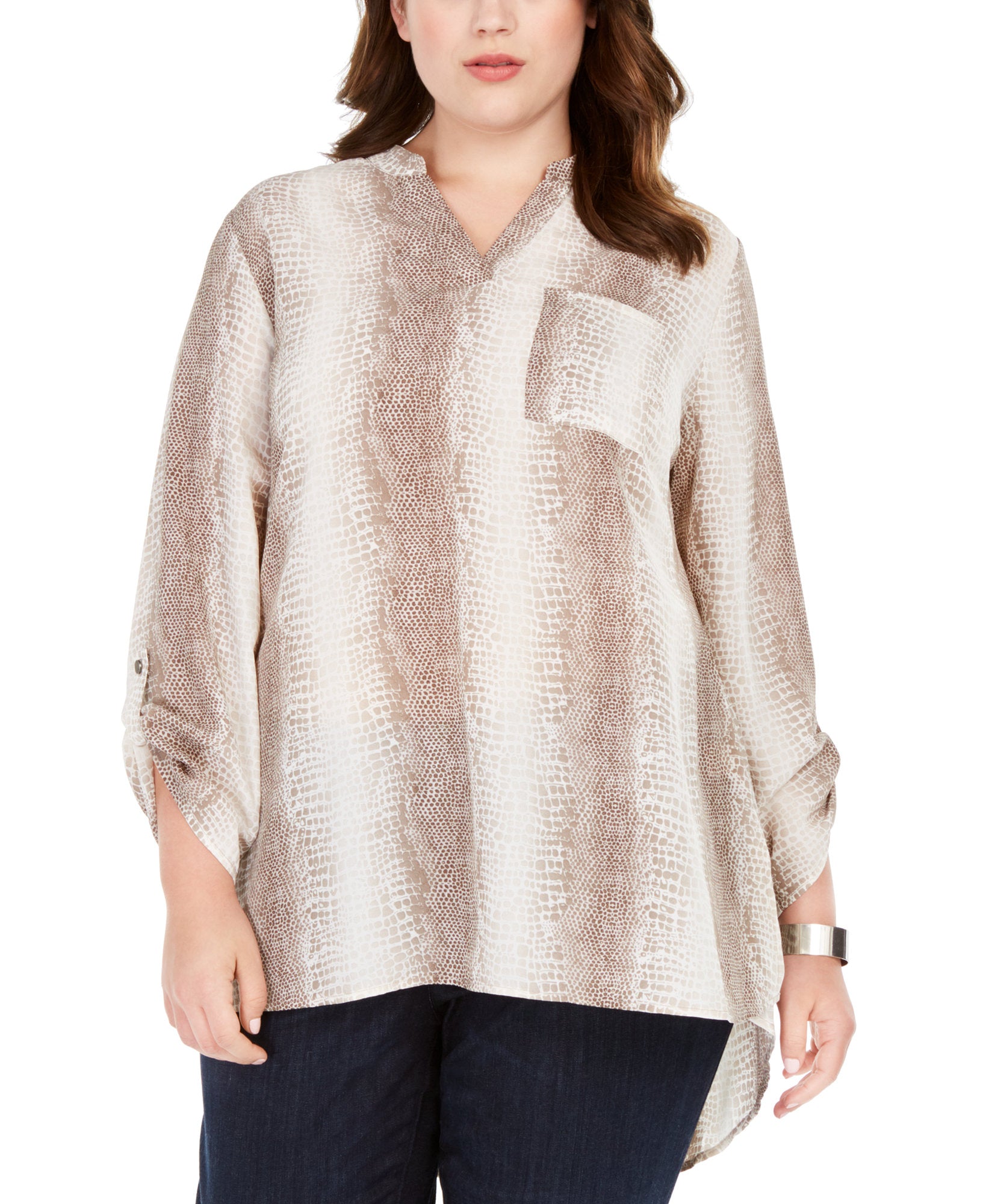 NY Collection Women Plus High Low Hem Tunic Danari