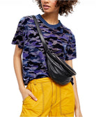 Free People Women Teddy T Shirt Marine Combo