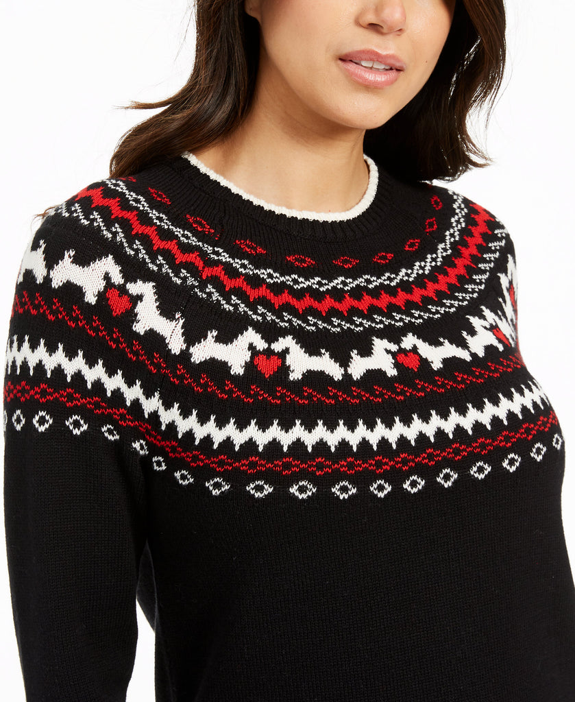 Charter Club Women Petite Fair Isle Crewneck Sweater