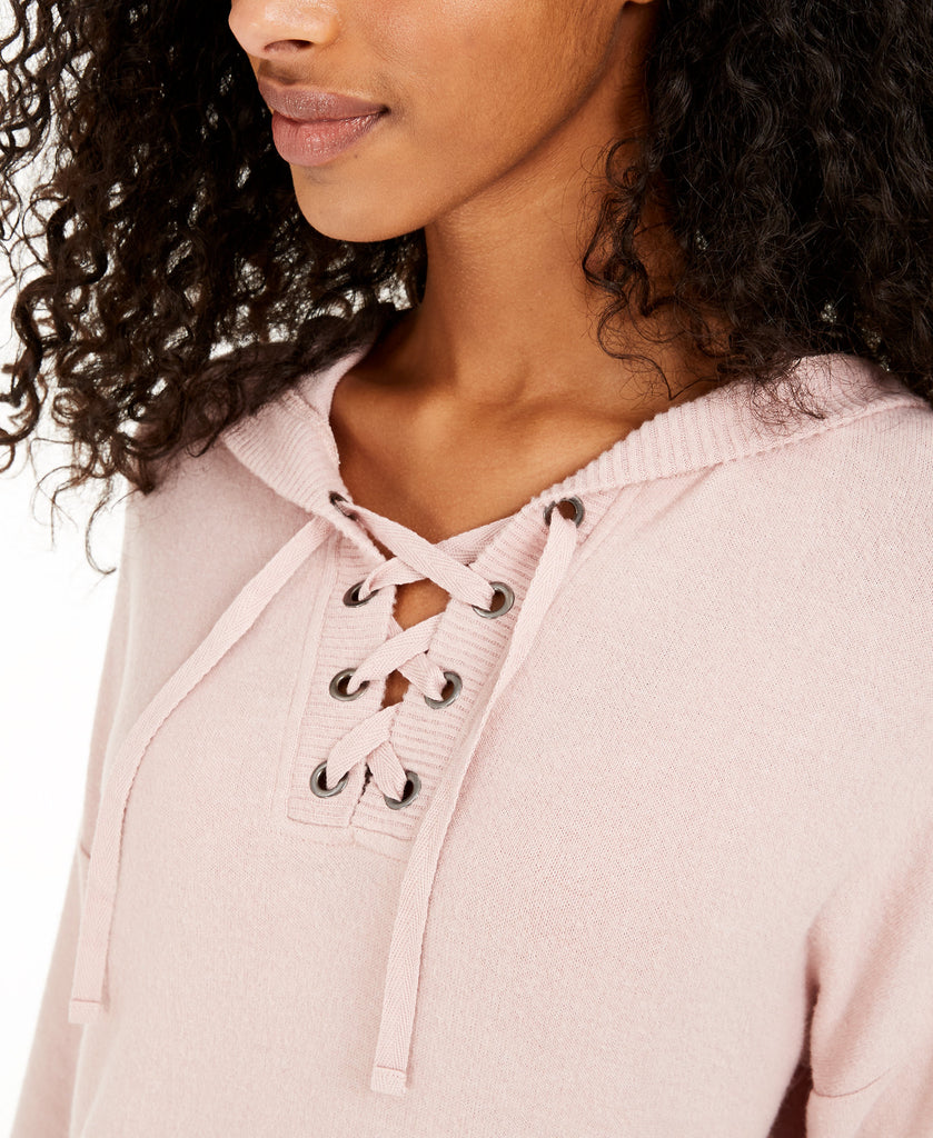 Hippie Rose Women Cozy Lace Up Hoodie