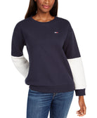 Tommy Hilfiger Women Sherpa Sleeve Sweatshirt Sky Captain