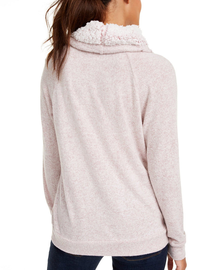 Ultra Flirt Women Sherpa Lined Funnel Neck Sweatshirt