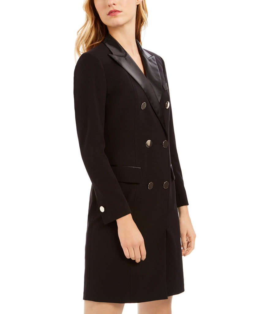 Anne Klein Women Long Sleeve Tuxedo Sheath Dress