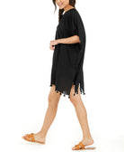 DKNY Women Pom Pom Caftan Swim Cover Up