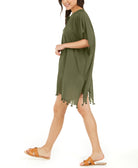 DKNY Women Pom Pom Caftan Swim Cover Up