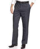 Louis Raphael Men Straight Fit Washable Wool Hidden Extension Dress Pants Charcoal