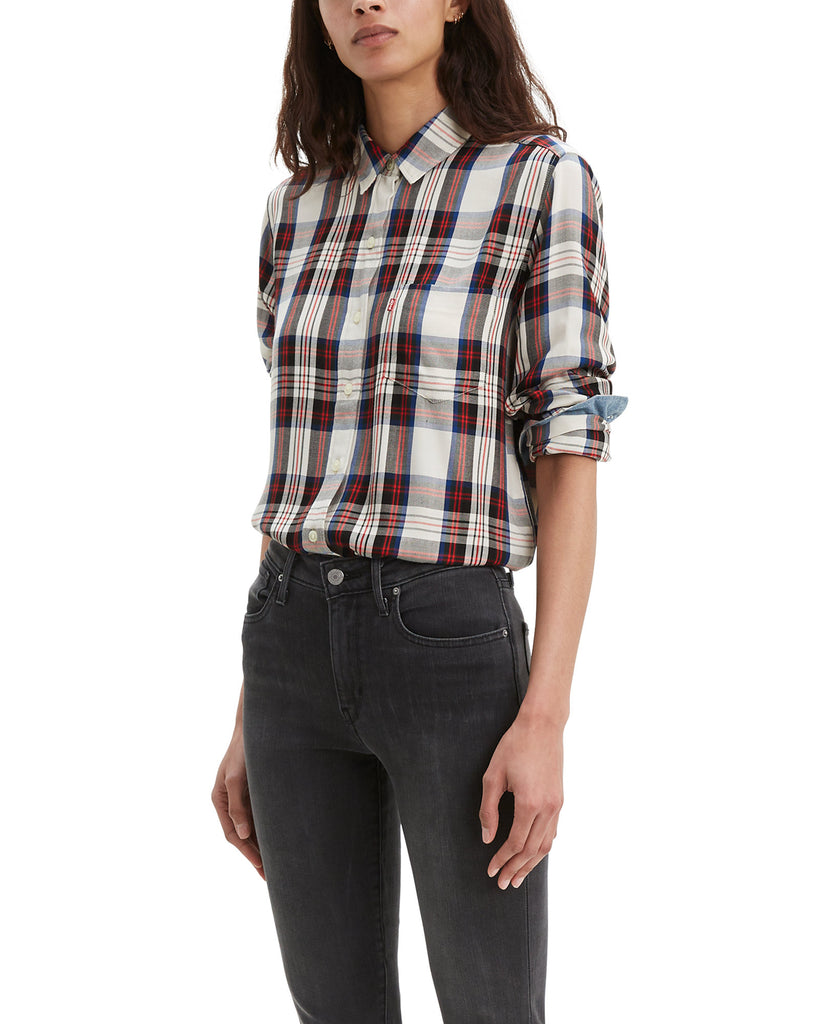 Levis Women Ultimate Boyfriend Plaid Shirt Popple Pine Grove