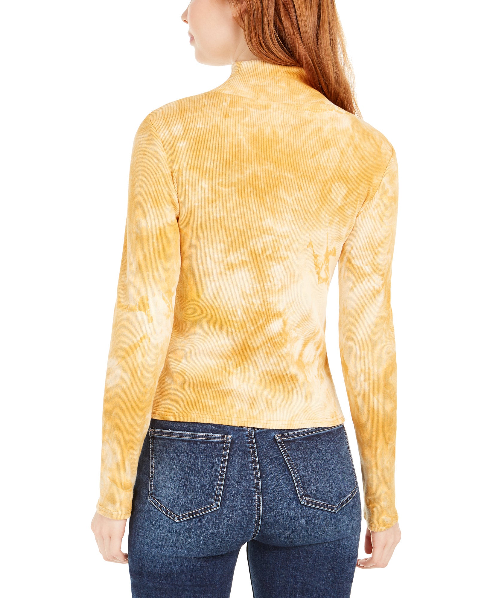 Planet Gold Women Tie Dye Mock Neck Top