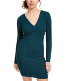 City Studios Women Open Back Glitter Dress Hunter Green