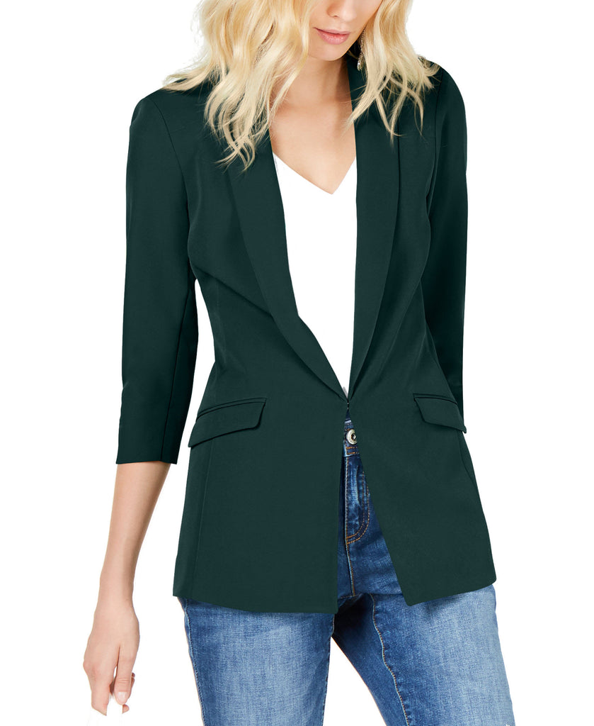 INC International Concepts Women Menswear Blazer Hunter Forest