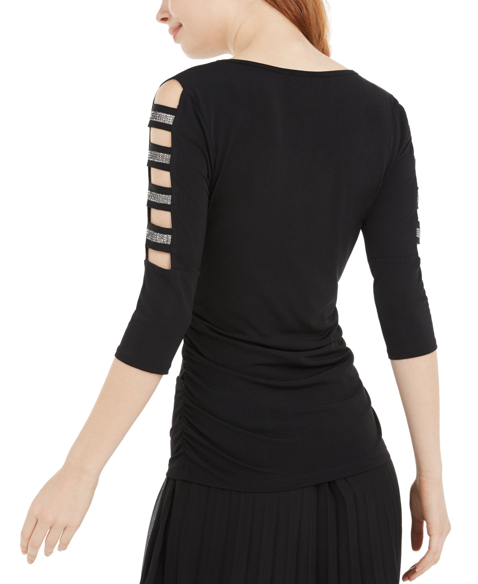 BCX Juniors Rhinestone Embellished Ladder Trim Top