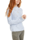 Freshman Women Pointelle Chenille Sweater Halogen Blue