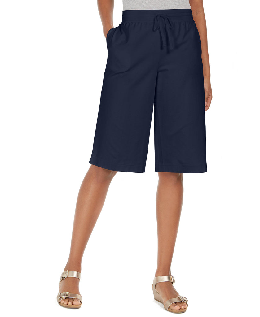 Karen Scott Women Knit Skimmer Shorts Intrepid Blue