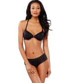 DKNY Women Signature Lace Racerback Underwire Demi Bra 458209 Black