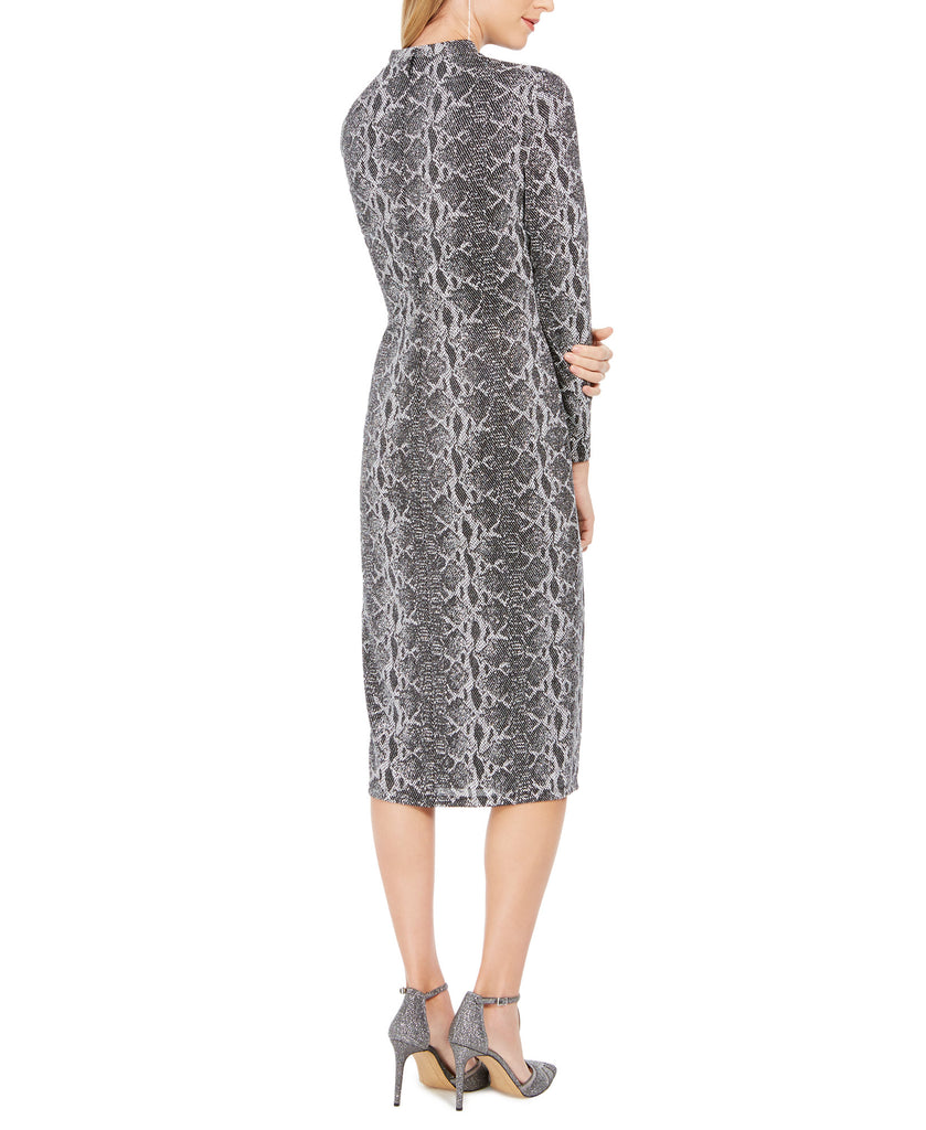 INC International Concepts Women Snake Embossed Sheath Midi Dress