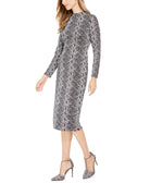 INC International Concepts Women Snake Embossed Sheath Midi Dress