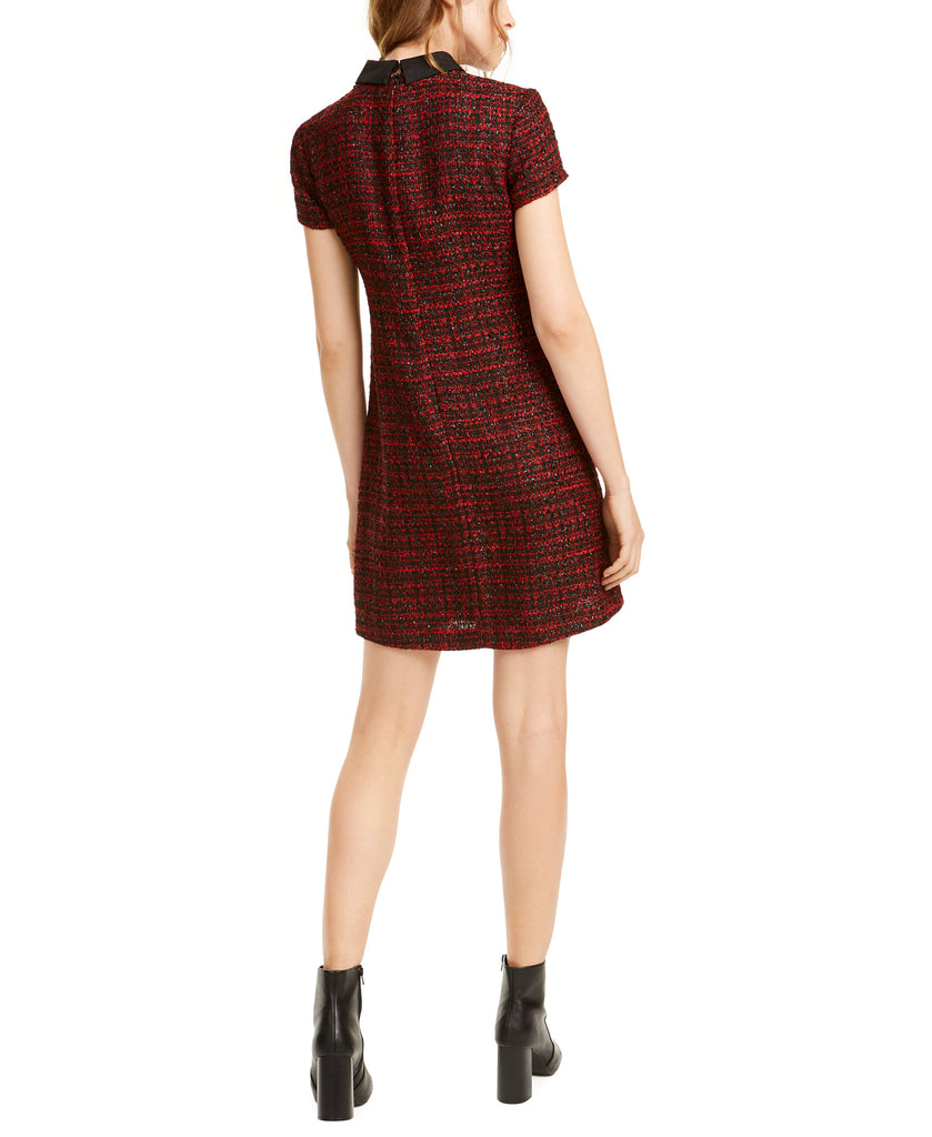 Maison Jules Women Collared Tweed Shift Dress