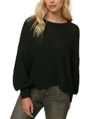 ONeill Women Seaport Cotton Balloon Sleeve Sweater Black