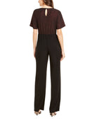 NY Collection Women Petite Metallic Tie Front Jumpsuit