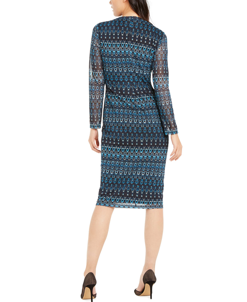 INC International Concepts Women Geometric Print Midi Sheath Dress