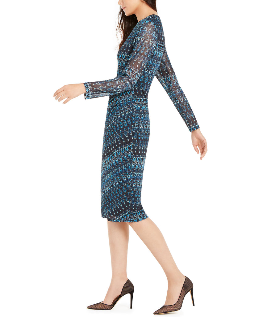 INC International Concepts Women Geometric Print Midi Sheath Dress