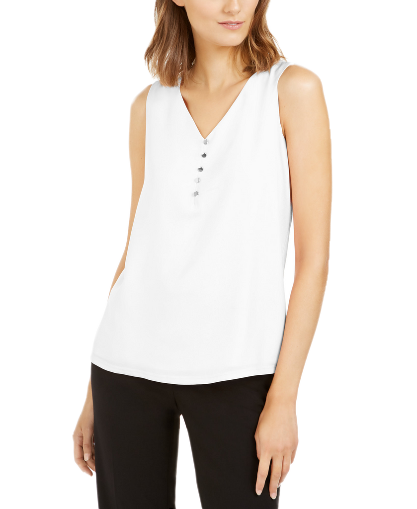 Calvin Klein Women Button Down Camisole White