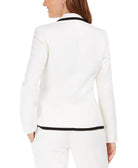 Kasper Women Petite Contrast Piped Blazer