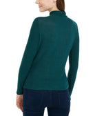 BCX Women Textured Side Ruched Mock Neck Sweater