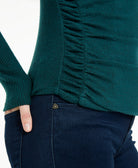 BCX Women Textured Side Ruched Mock Neck Sweater