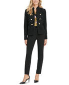 DKNY Women Stand Collar Double Breasted Military Jacket