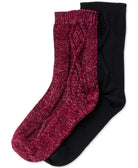 Hue Women 2 Pack Cable Boot Socks Vineyard