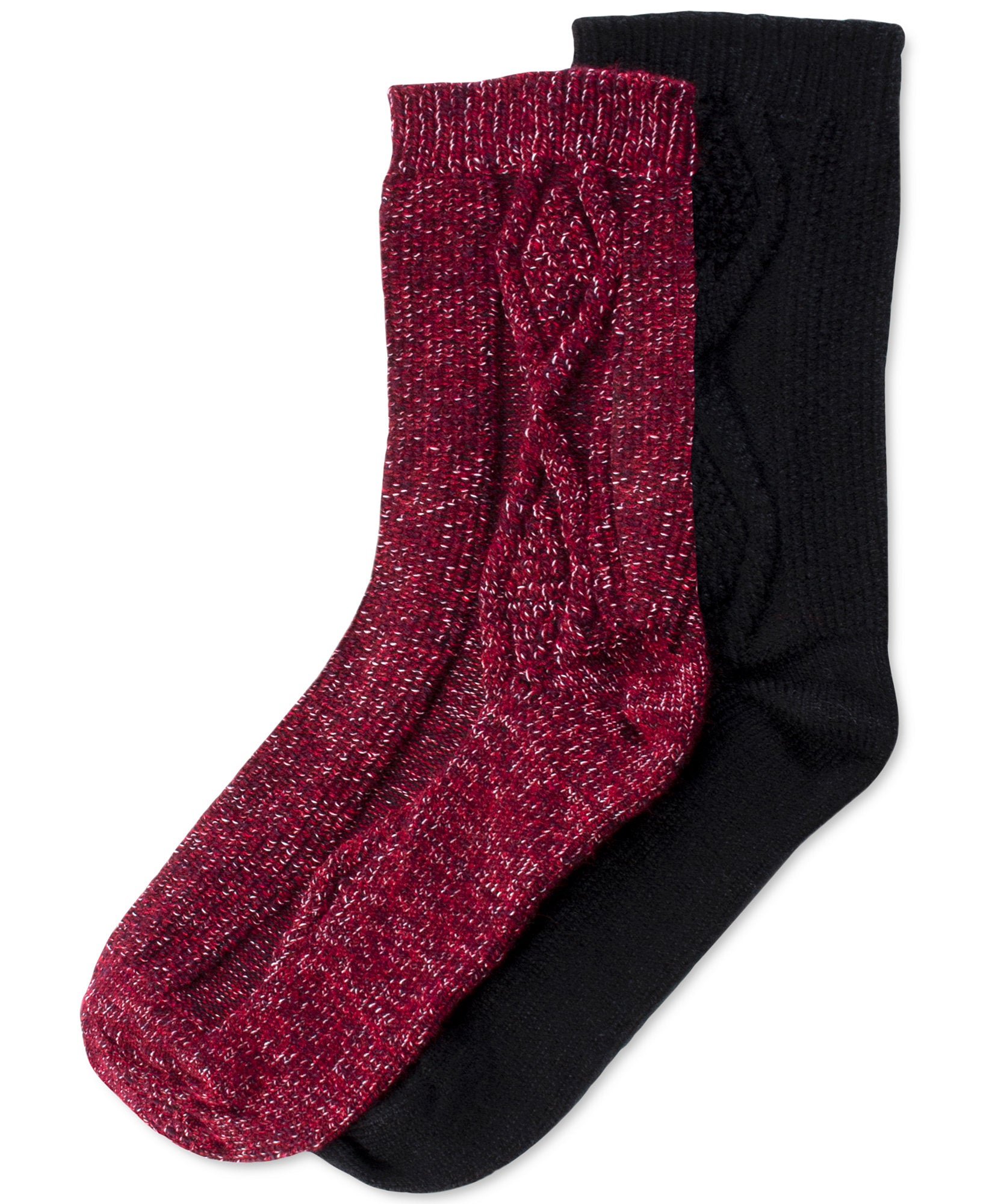 Hue Women 2 Pack Cable Boot Socks Vineyard