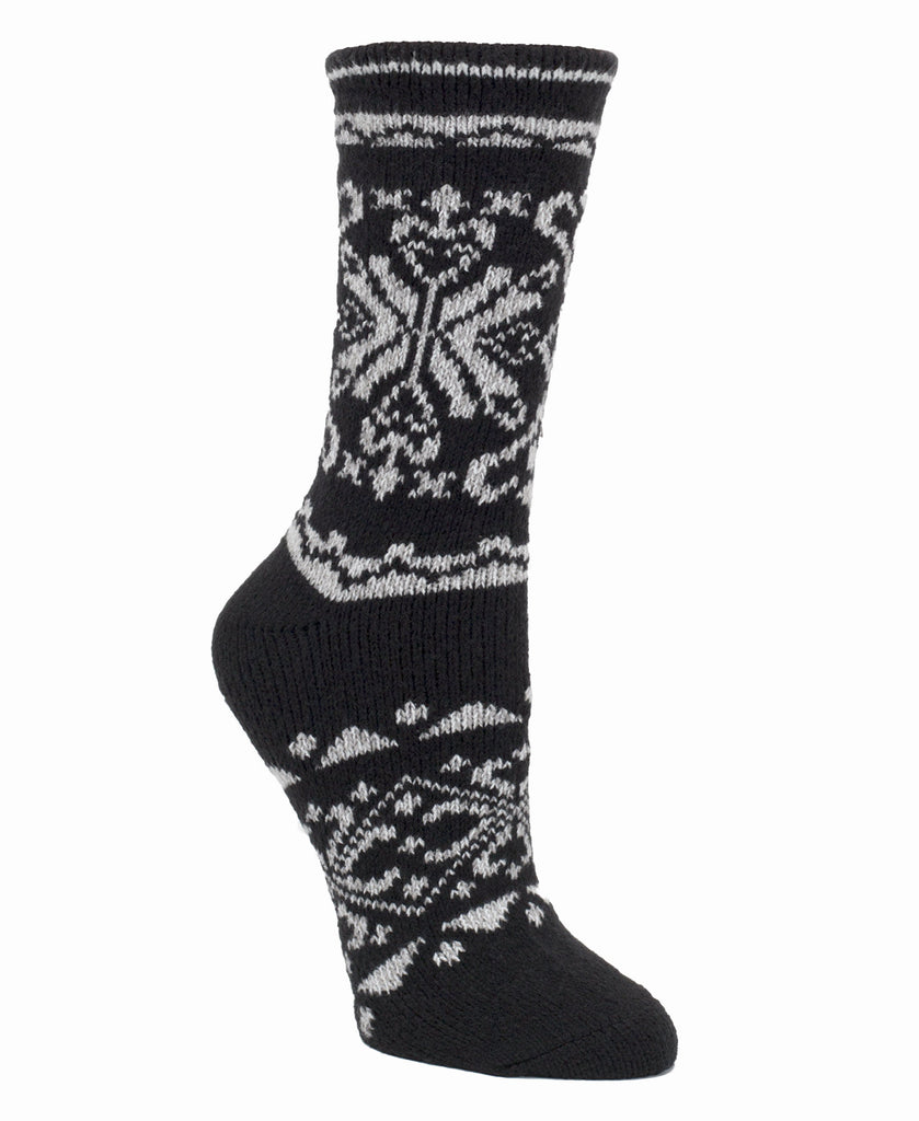 Cuddl Duds Women Fairisle Boot Sock Black