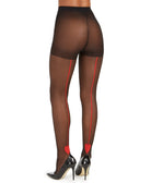 INC International Concepts Women Red Heart Backseam Tights Black