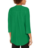 NY Collection Women Petite Beaded Trim Top