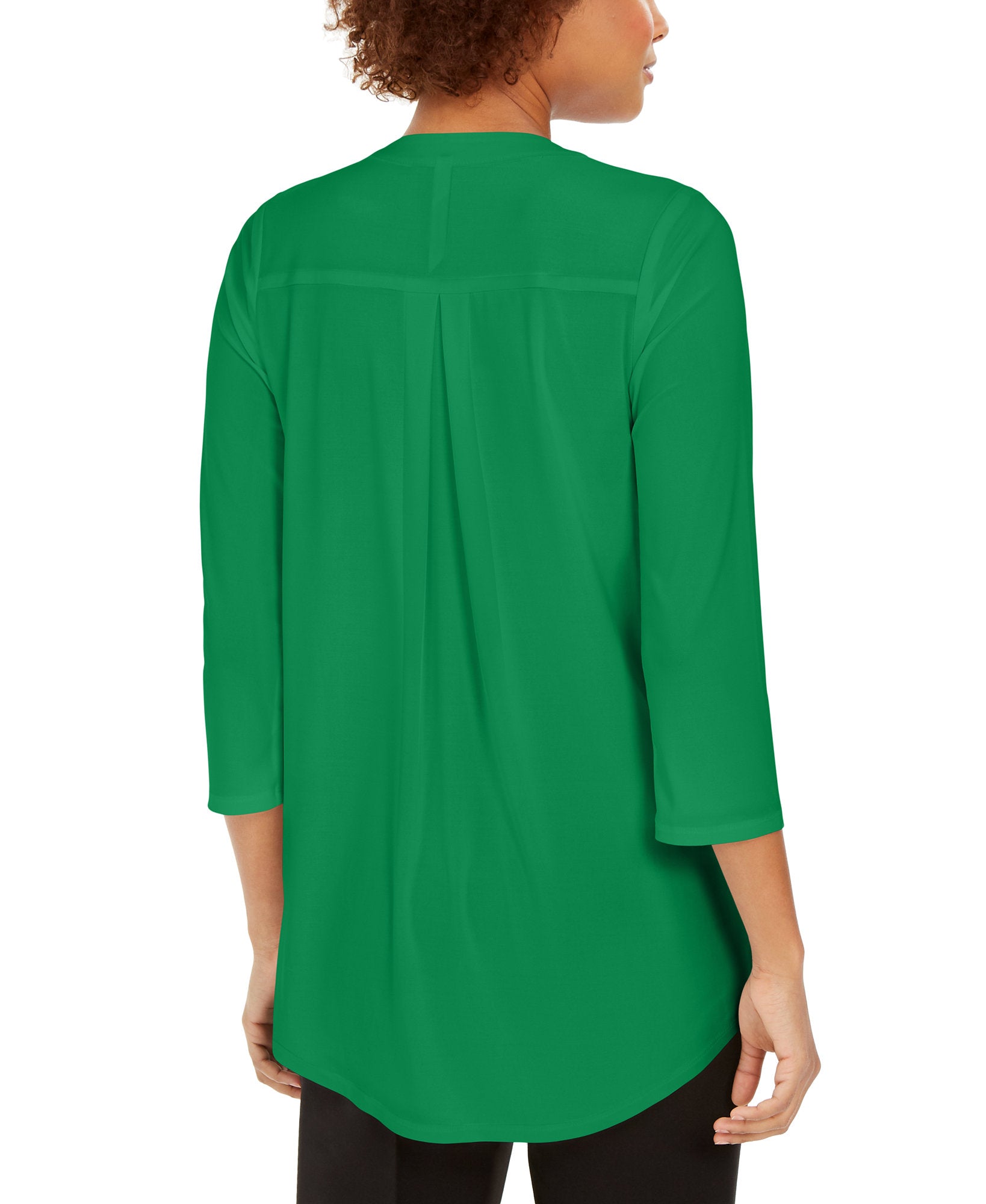 NY Collection Women Petite Beaded Trim Top