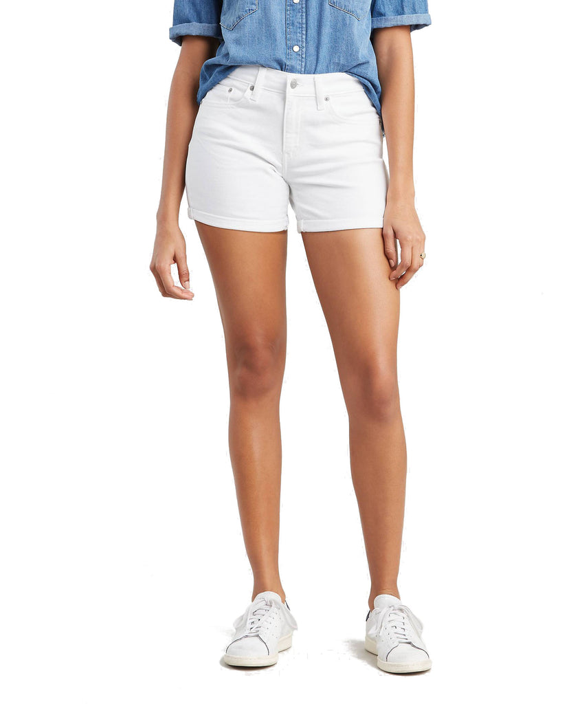 Levis Women Mid Length Shorts White Ice