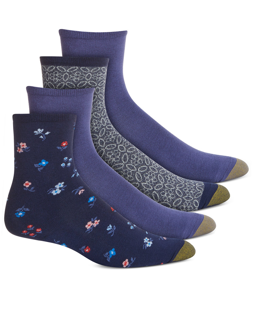 Gold Toe Women 4 Pk. Soft Liberty Crew Socks Navy