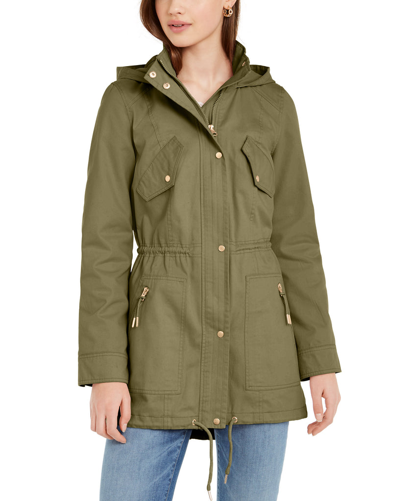 Coffee Shop Women Hooded Anorak Terrain Green